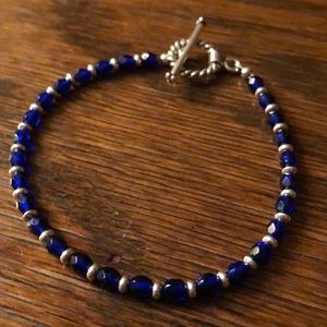 !!SOLD!!  Sterling Silver and cobalt blue bracelet